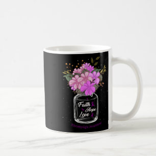 Taza De Café Fibromialgia Fe Love Hope Flower Jar Awareness
