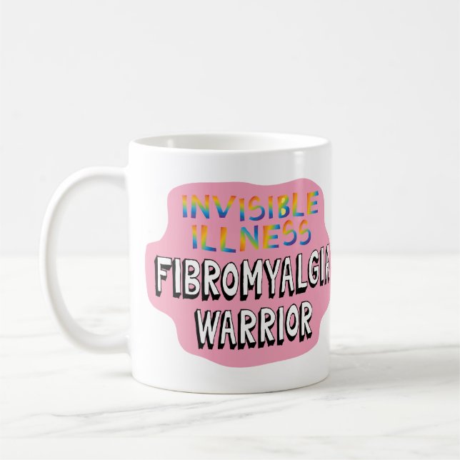 Taza De Café Fibromialgia Warrior Awareness Disability fighter (Izquierda)