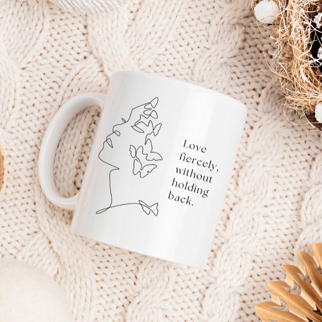 Taza De Café Fierce Love Butterfly Line Art Mug (Subido por el creador)