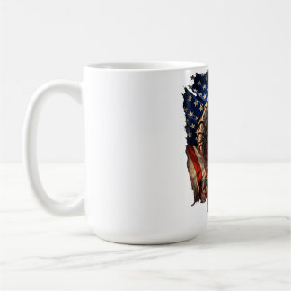 Taza De Café Fierce Monster Tearing American Flag Art
