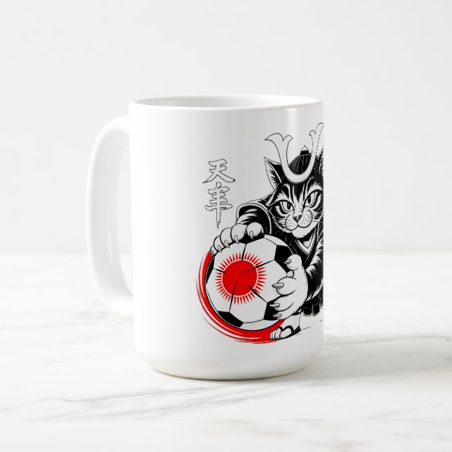 Taza De Café Fierce Samurai Cat Mug - For Soccer Warriors (Anverso izquierdo)