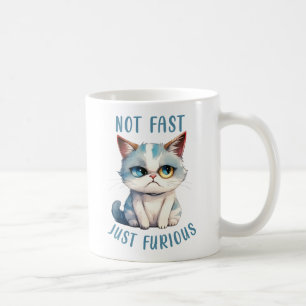 Taza De Café Fiery Feline Spirit - Diseño de gato enfurecido