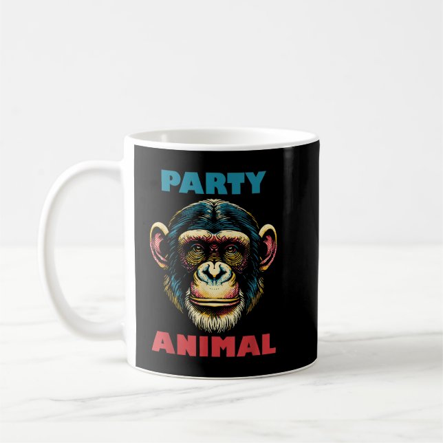Taza De Café Fiesta Animal Chimpanzee Monkey Ape Gorilla Orangu (Izquierda)