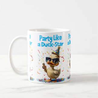 Taza De Café Fiesta como estrella de pato - Diseño de celebraci