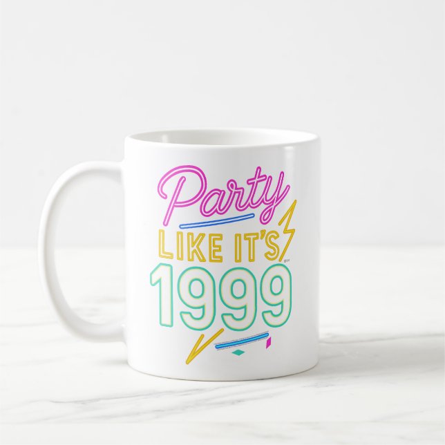 Taza De Café Fiesta Como Si Fuera 1999®™ – Voltaje Neon (Izquierda)