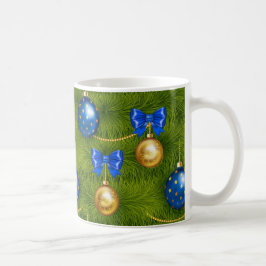 Taza De Café Fiesta conmemorativa de la navidad de Blue Gold Me
