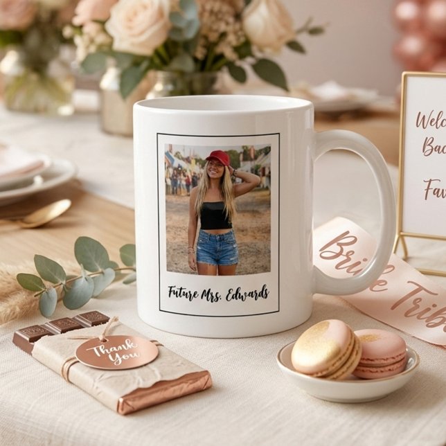 Taza De Café Fiesta de Bach Bridal Shower Favoritos para Desped (Bachelorette Party Photo Coffee Photo Mug)