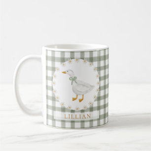 Taza De Café Fiesta de Bebé del Ganso Tonto Cottagecore Cuadros
