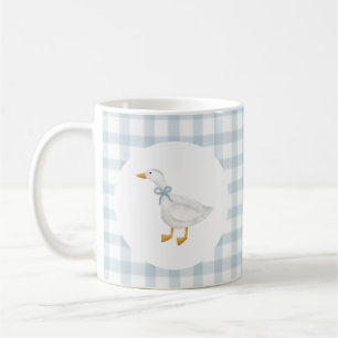 Taza De Café Fiesta de Bebé Silly Goose Cottagecore Cuadros Azu