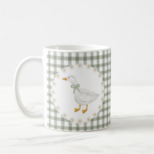 Taza De Café Fiesta de Bebé Silly Goose Cottagecore Gingham Ver