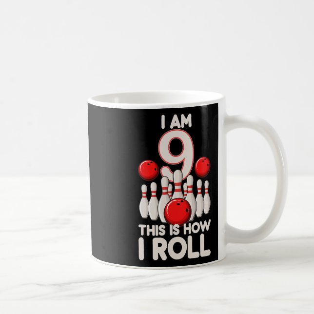 Taza De Café fiesta de boliche de 9 años Noveno cumpleaños es c (Derecha)