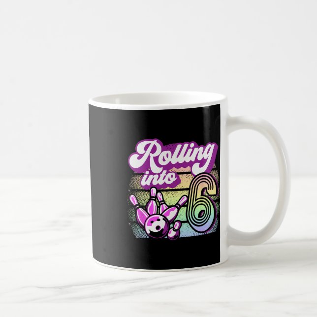 Taza De Café Fiesta de boliche en 6 cumpleaños de bolos (Derecha)