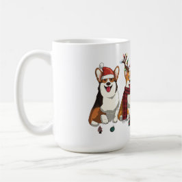 Taza De Café Fiesta de cachorros festivos de la escuadra Corgi 