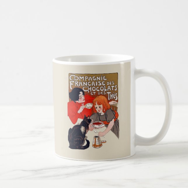 Taza De Café Fiesta de chocolate francés Steinlen Art (Derecha)