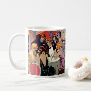 Taza De Café Fiesta de cóctel Art Déco vintage en discoteca