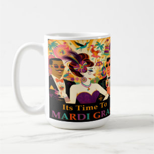 Taza De Café Fiesta de cócteles de Mid Century Mardi Gras