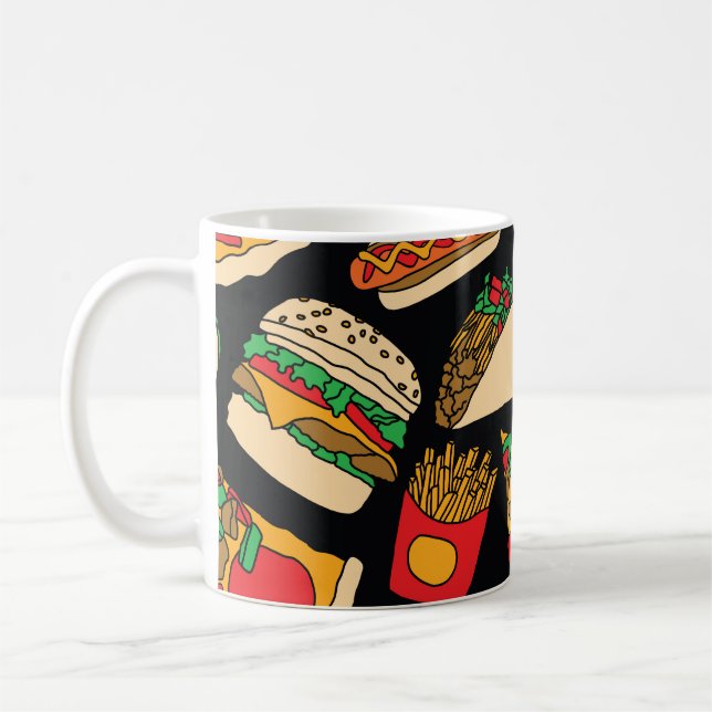 Taza De Café Fiesta de comida rápida: aislamiento de patrones d (Izquierda)