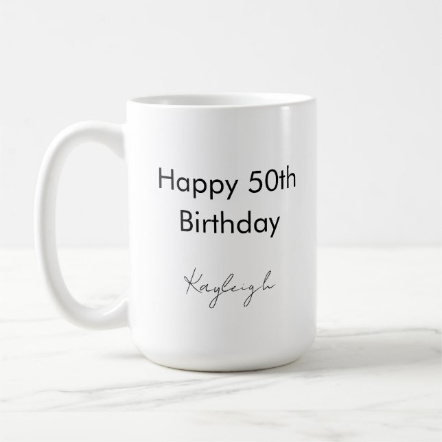 Taza De Café Fiesta de Cumpleaños 50 Personalizada (Izquierda)