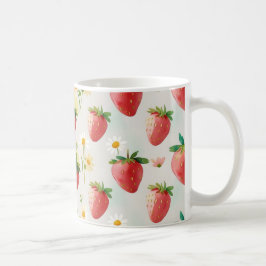 Taza De Café Fiesta de cumpleaños de arcoiris de fresas cutánea