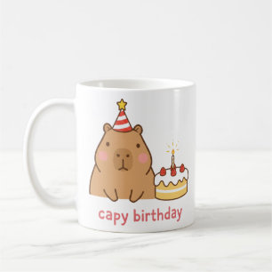Taza De Café Fiesta de Cumpleaños de Capy adorable