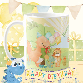 Taza De Café Fiesta de cumpleaños de dinosaurios para niños con