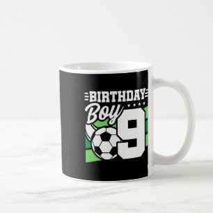 Taza De Café Fiesta de Cumpleaños de Fútbol - Niño de 9 Años -