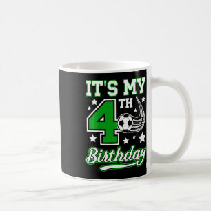 Taza De Café Fiesta de cumpleaños de fútbol para niños de 4 año