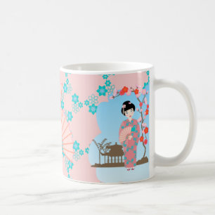 Taza De Café Fiesta de cumpleaños de Geisha chica