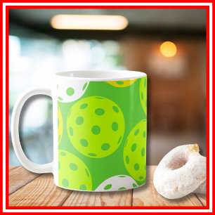 Taza De Café Fiesta de Cumpleaños de Pickleball Deportes Verdes