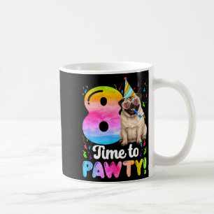 Taza De Café fiesta de cumpleaños de pug de 8 años cumpleaños d