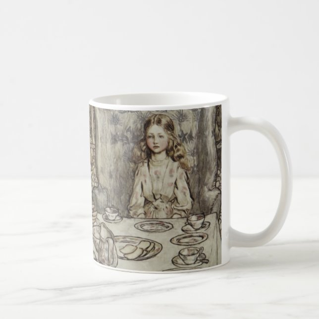 Taza De Café Fiesta de Cumpleaños No Cumpleaños de Alice Conejo (Derecha)