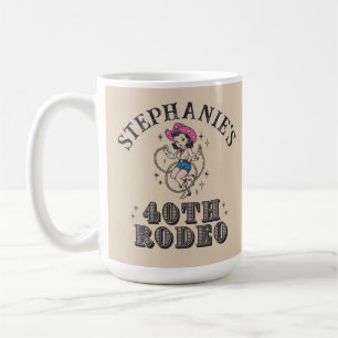 Taza De Café Fiesta de cumpleaños número 40 de vaquera retro vi
