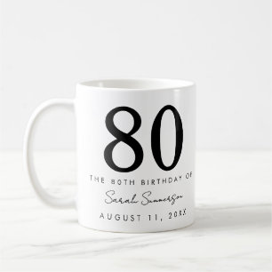 Taza De Café Fiesta de cumpleaños número ochenta 80