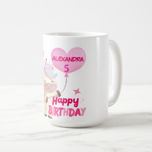 Taza De Café Fiesta de Cumpleaños Personalizada de Unicornio