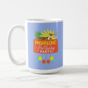 Taza De Café Fiesta de Cumpleaños Prehistórico de Pterodáctilo