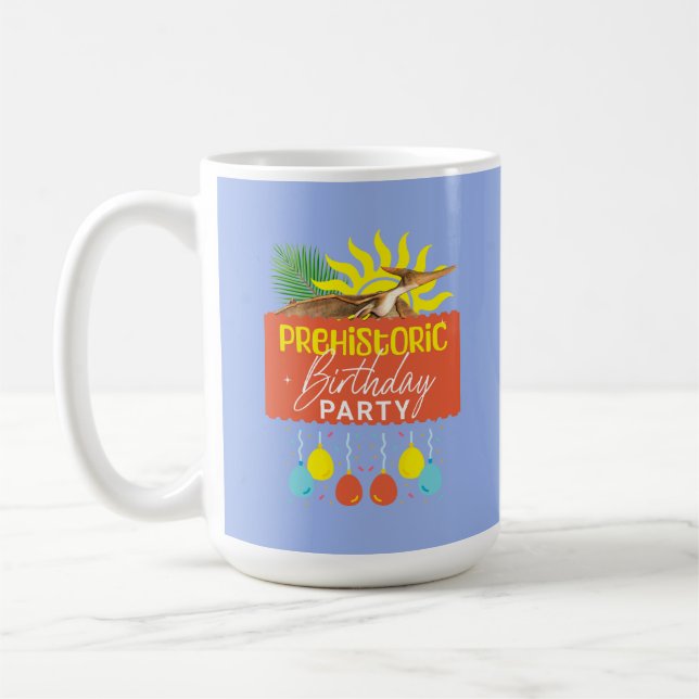 Taza De Café Fiesta de Cumpleaños Prehistórico de Pterodáctilo (Izquierda)