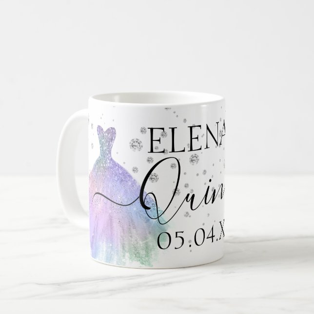 Taza De Café Fiesta de cumpleaños Quinceañera Mug Personalizada (Anverso izquierdo)