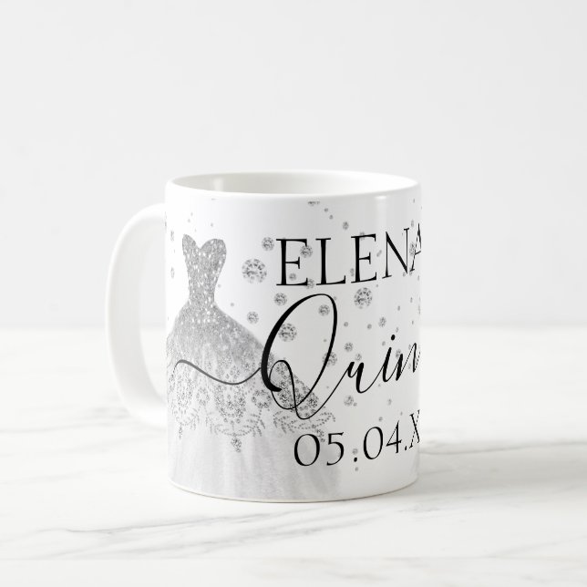 Taza De Café Fiesta de cumpleaños Quinceañera Mug Personalizada (Anverso izquierdo)