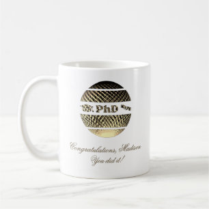 Taza De Café fiesta de defensa el día de la graduación de docto