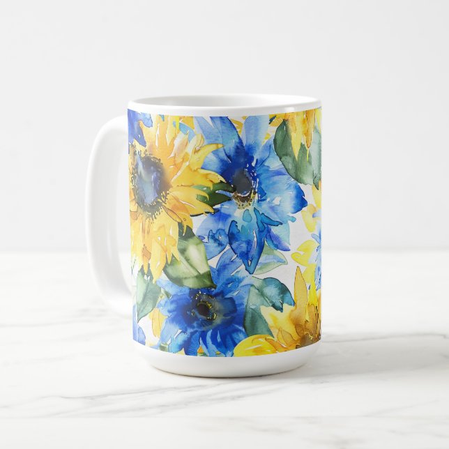 Taza De Café Fiesta de Despedida de Soltera Flores Amarillas Az (Anverso izquierdo)