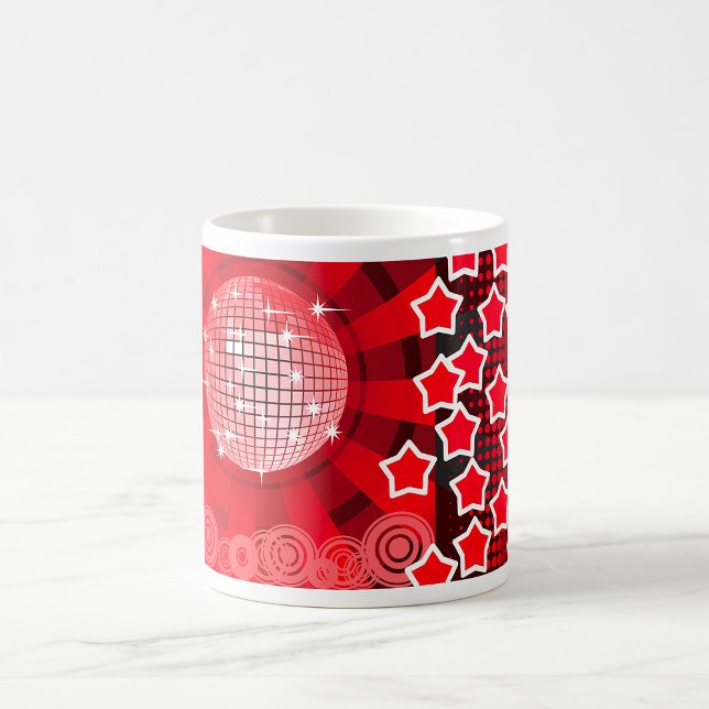 Taza De Café Fiesta de disco rojo con estrellas y bola Purpurin (Subido por el creador)