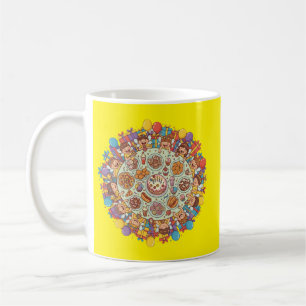 Taza De Café Fiesta De Disfraces De Leche De Color Amarillo Par