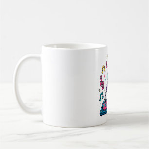 Taza De Café Fiesta de DJ esqueleto divertido arte musical de H