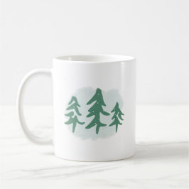 Taza De Café Fiesta de feriado Minimalista del Árbol verde navi