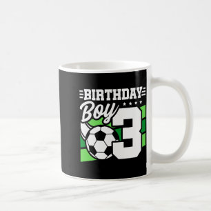 Taza De Café Fiesta de Fútbol Partido de 3 Años Cumpleaños de 3