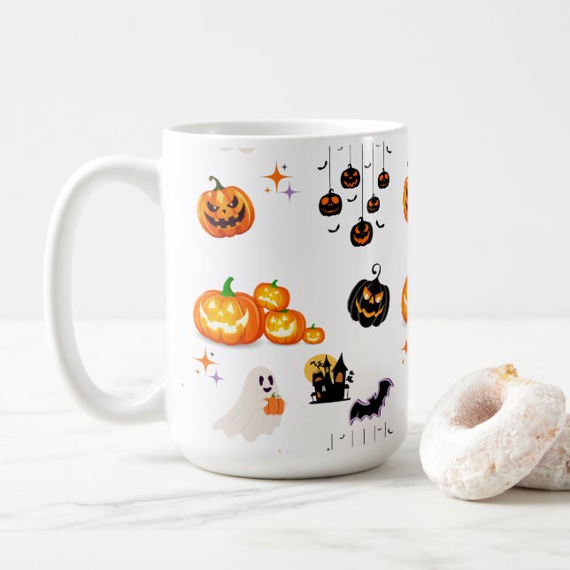 Taza De Café Fiesta de Halloween (Con donut)