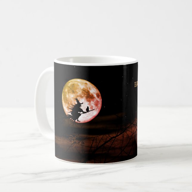 Taza De Café Fiesta de Halloween Noche noche negra de luna llen (Anverso izquierdo)