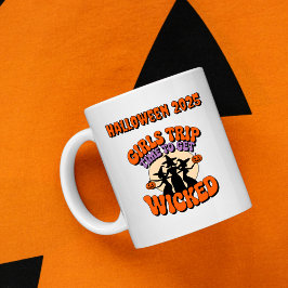 Taza De Café Fiesta de Halloween para Brujas Retro Viaje chicas