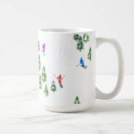 Taza De Café Fiesta de Ilustracion de esquí alpino Freeride