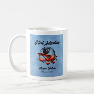 Taza De Café Fiesta de Jubilación Próximo Avión de Viaje de Ave